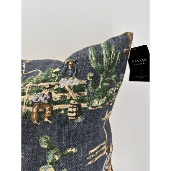 Canaan Western Rodeo Throw Pillow Cotton Blend 20”x20” Duck Feathers Filled - Picture 5 of 12